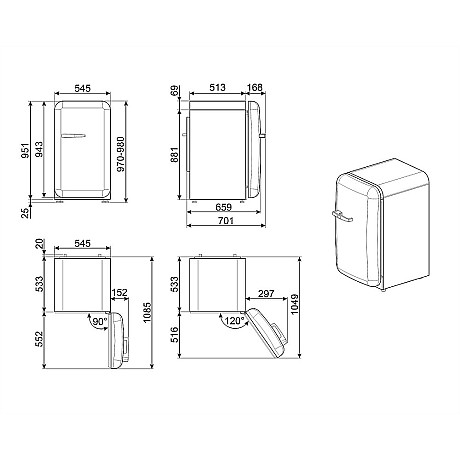 Smeg - FAB10HRPG6 - NoFrost - Grön Smeg - FAB10HRPG6 - NoFrost - Grön