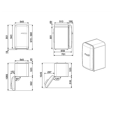 Smeg - FAB10LRD6 - Röd