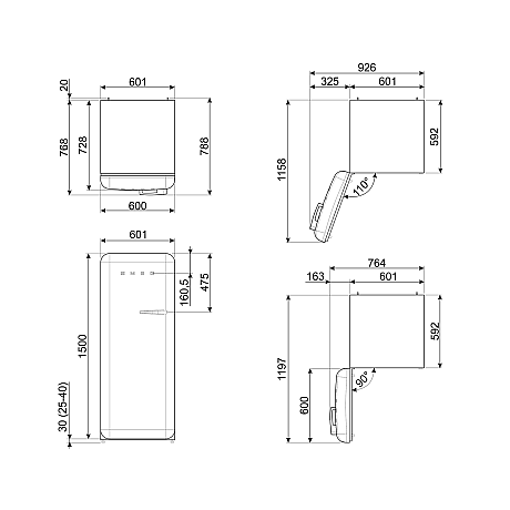 Smeg - FAB28LWH6 - Vit, 50's Style