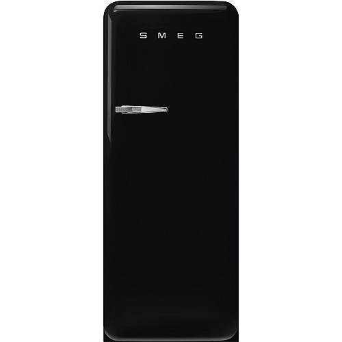 Smeg kylskåp med frysfack fab28rbl6 - svart högblank, 50's style