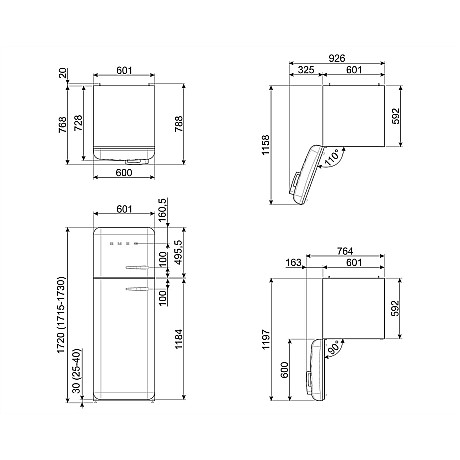 Smeg - FAB30LRD6 - Röd