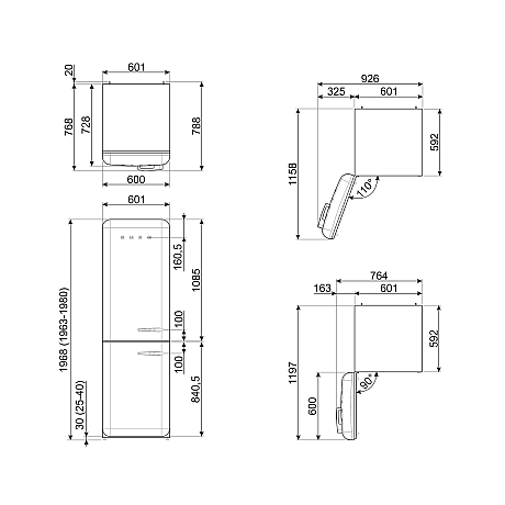 Smeg - FAB32LOR6 - Orange, 50's style, NoFrost & MultiFlow system