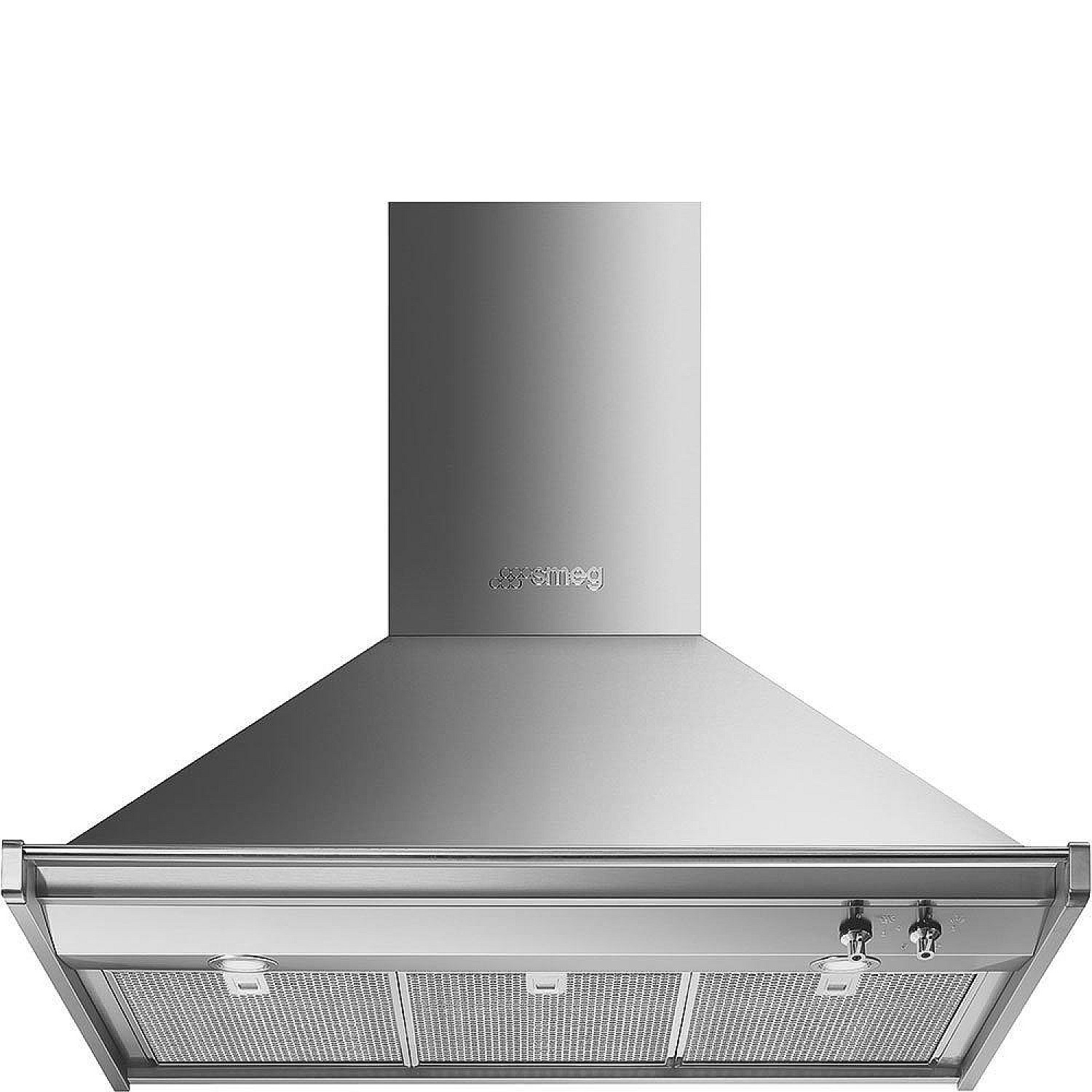 Smeg vägghängd fläkt kd90hxe rostfri, frånluftsfläkt, filter går i diskmaskin