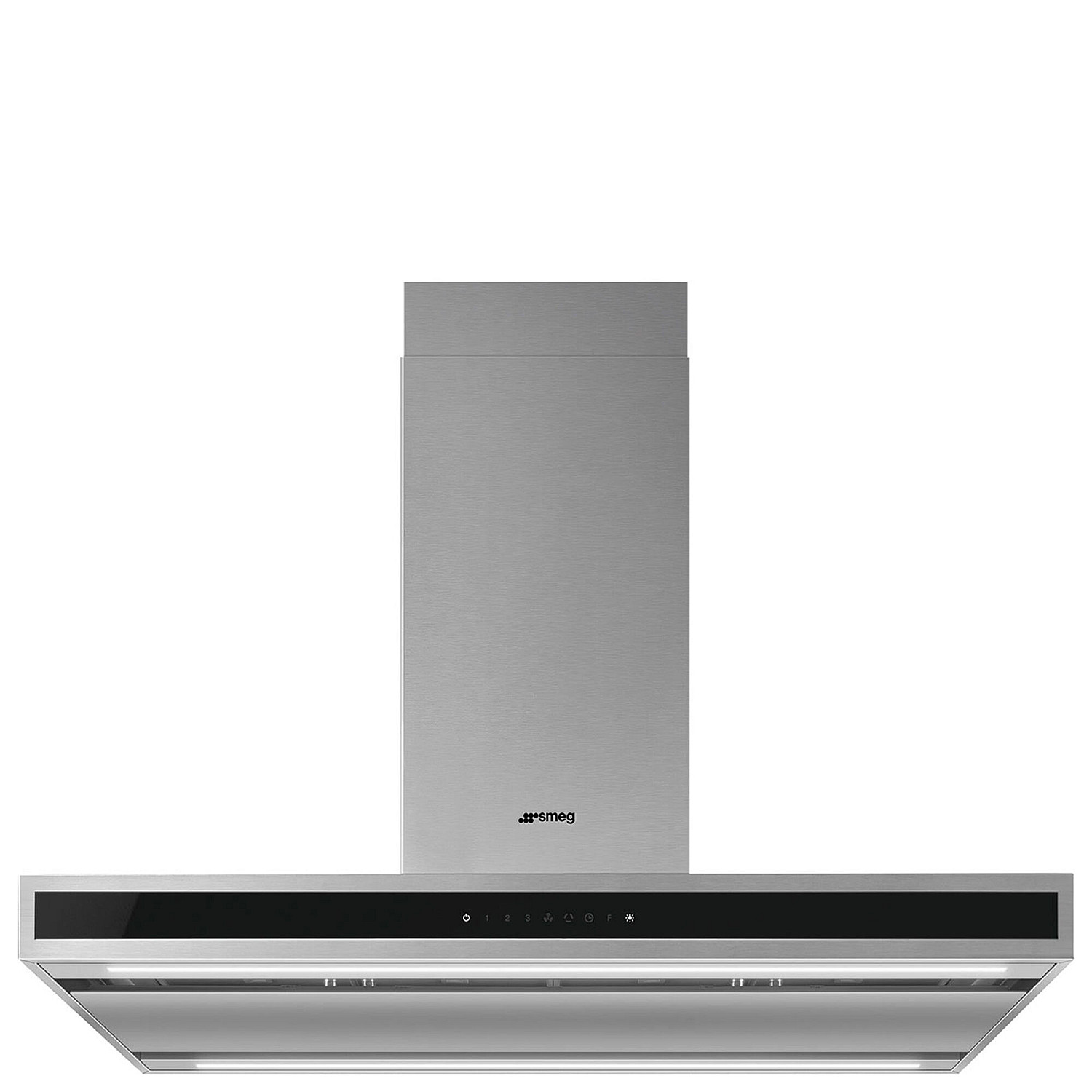 Smeg frihängande fläkt klti9l4x - rostfritt stål och svart glas, bredd 90 cm