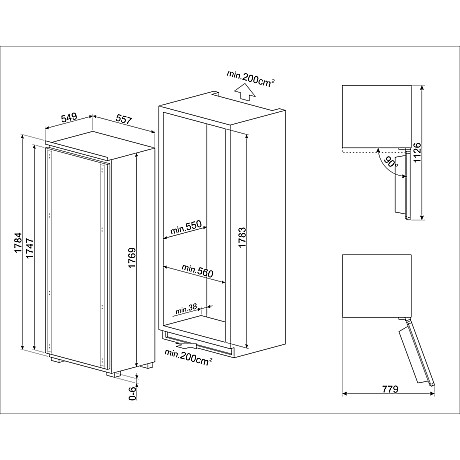 Smeg - S9F174DND - Integrerad, Door-to-door & Snabbfrysning