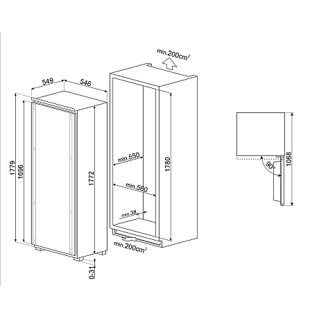 Smeg - S9L1721E - Ventilerad kyla