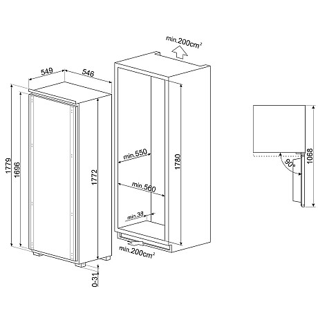 Smeg - S9L1741D - Glidskenor och ventilerad kylning Smeg - S9L1741D - Glidskenor och ventilerad kylning