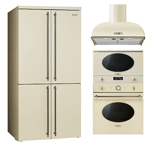 Smeg kökspaket colonial köksserie - creme & mässing