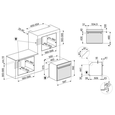 SMEG - SFP6301TVN - SI1F7845B - Självrengörande ugn, 80cm häll SMEG - SFP6301TVN - SI1F7845B - Självrengörande ugn, 80cm häll