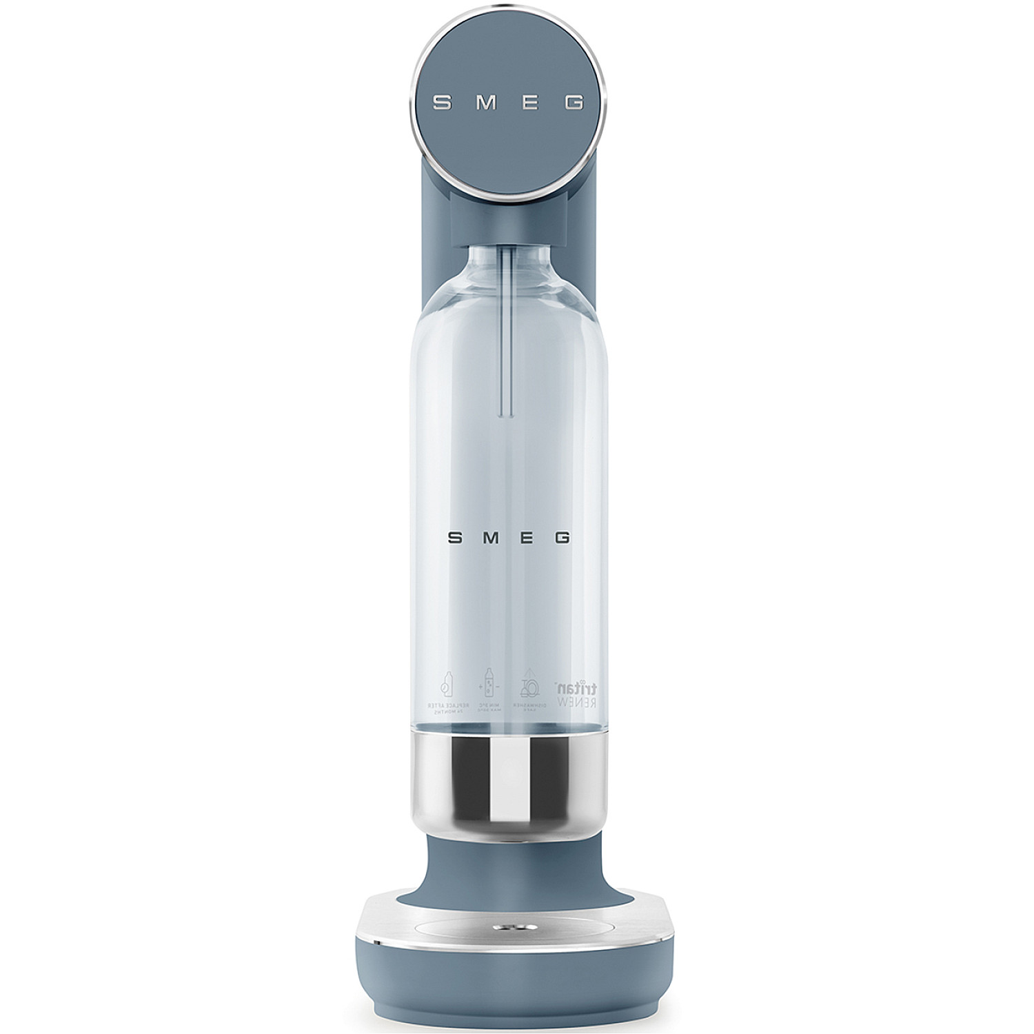 Smeg kolsyremaskin skc01sbm, stilren kolsyremaskin, storm blue