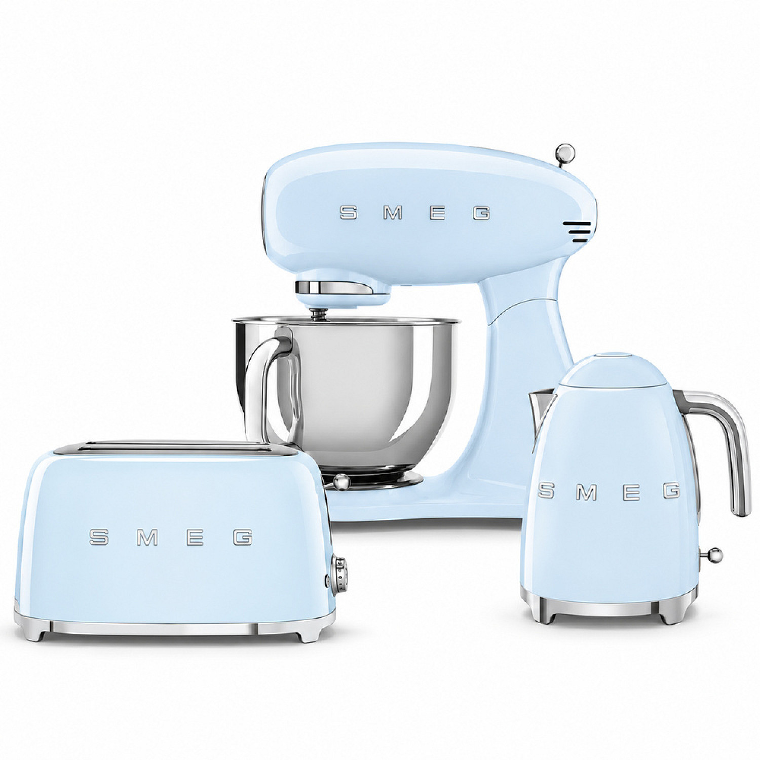 Smeg paket smf05pbeu-klf03pbeu-tsf02pbeu - pastellbl&aring;