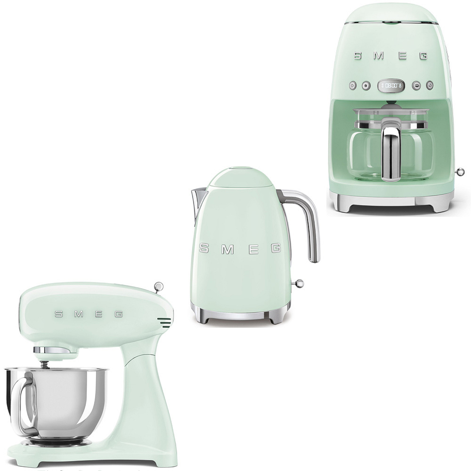 Smeg paket smf05pgeu-klf03pgeu-dcf02pgeu - pastellgr&ouml;n