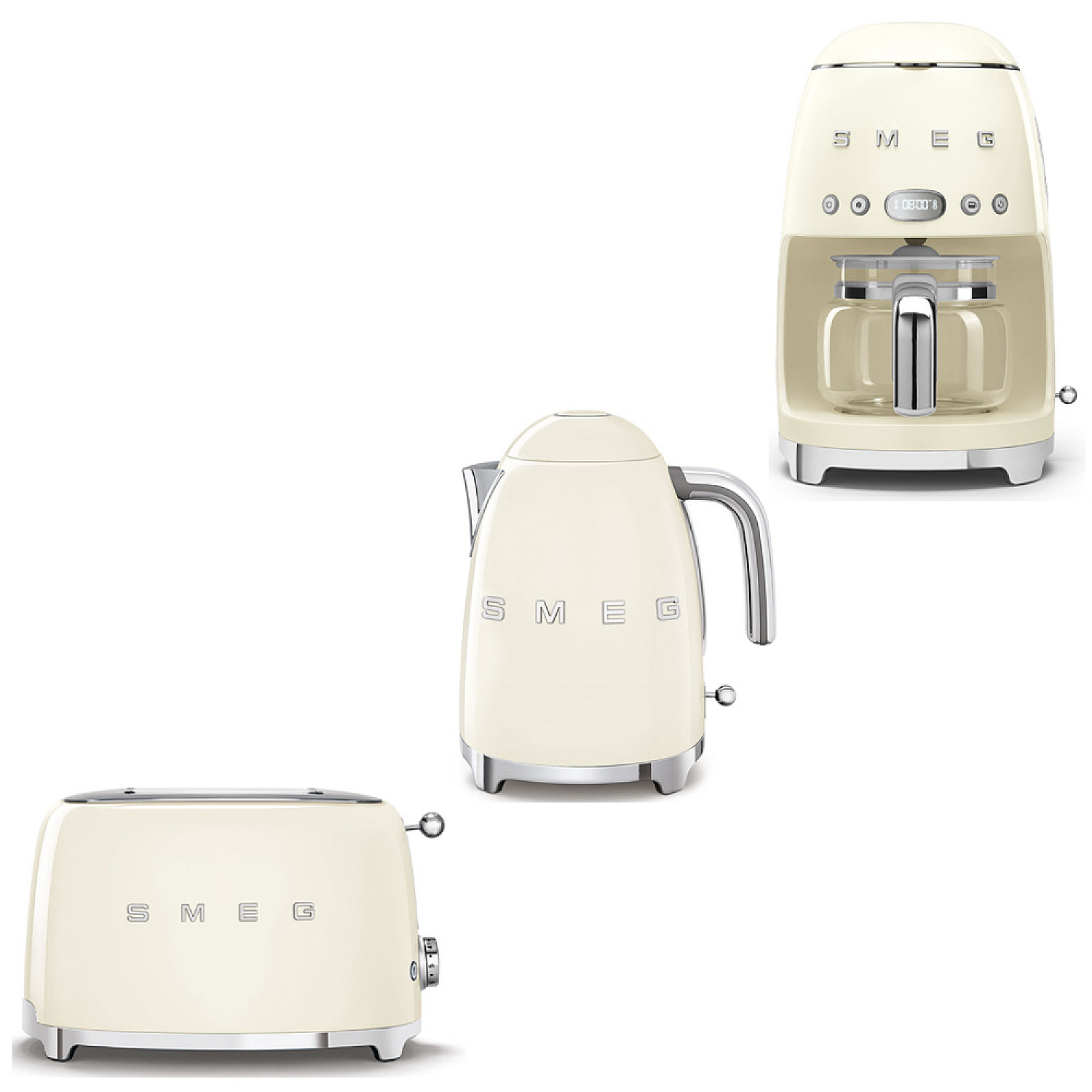Smeg paket frukostpaket 3 delar - creme med 50's style