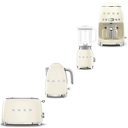 Smeg paket frukostpaket 4 delar - creme med 50's style