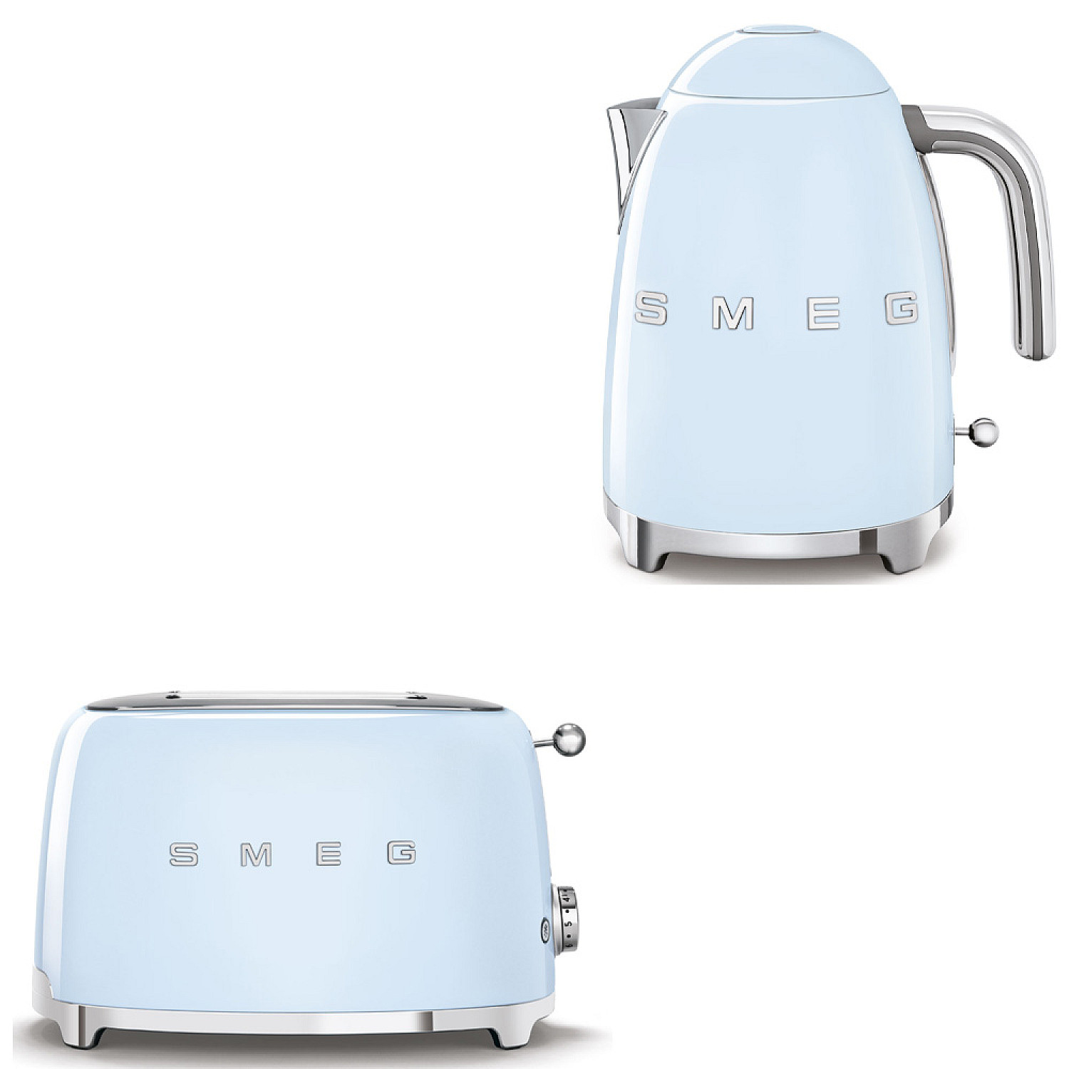 Smeg paket frukostset - pastellbl&aring; med 50's style