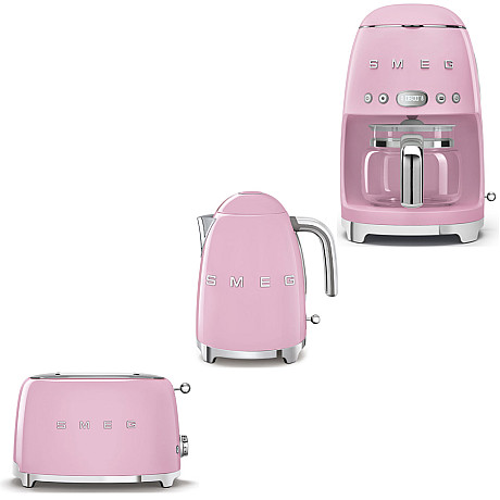 Smeg - Frukostpaket 3 delar - Rosa med 50's Style