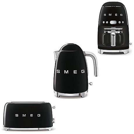 Smeg - Breakfast Trio - Svart med 50's Style