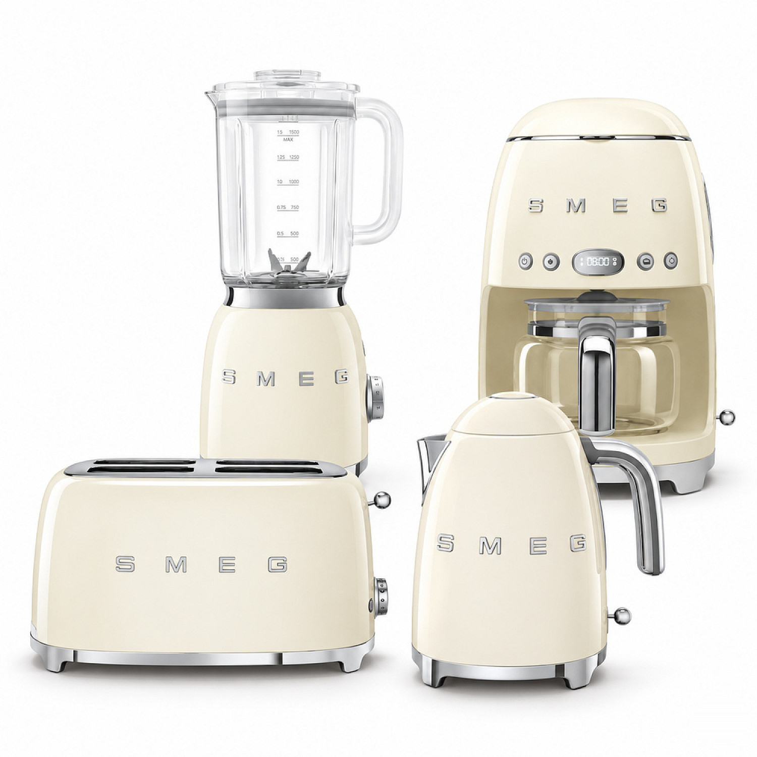 Smeg paket morning deluxe - creme med 50's style