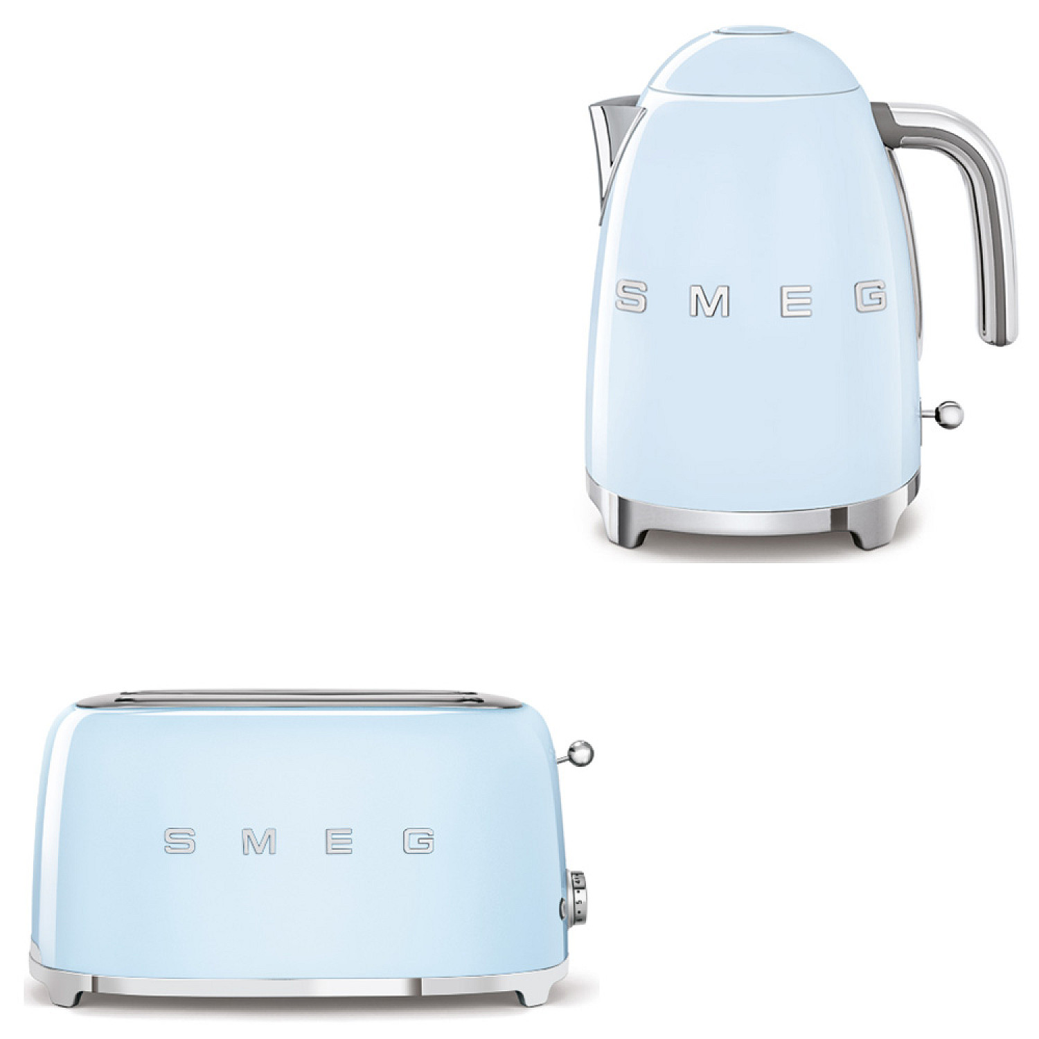 Smeg paket morning collection - pastellbl&aring; med 50's style