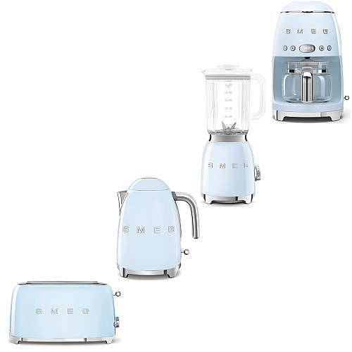 Smeg paket morning deluxe - pastellblå med 50's style