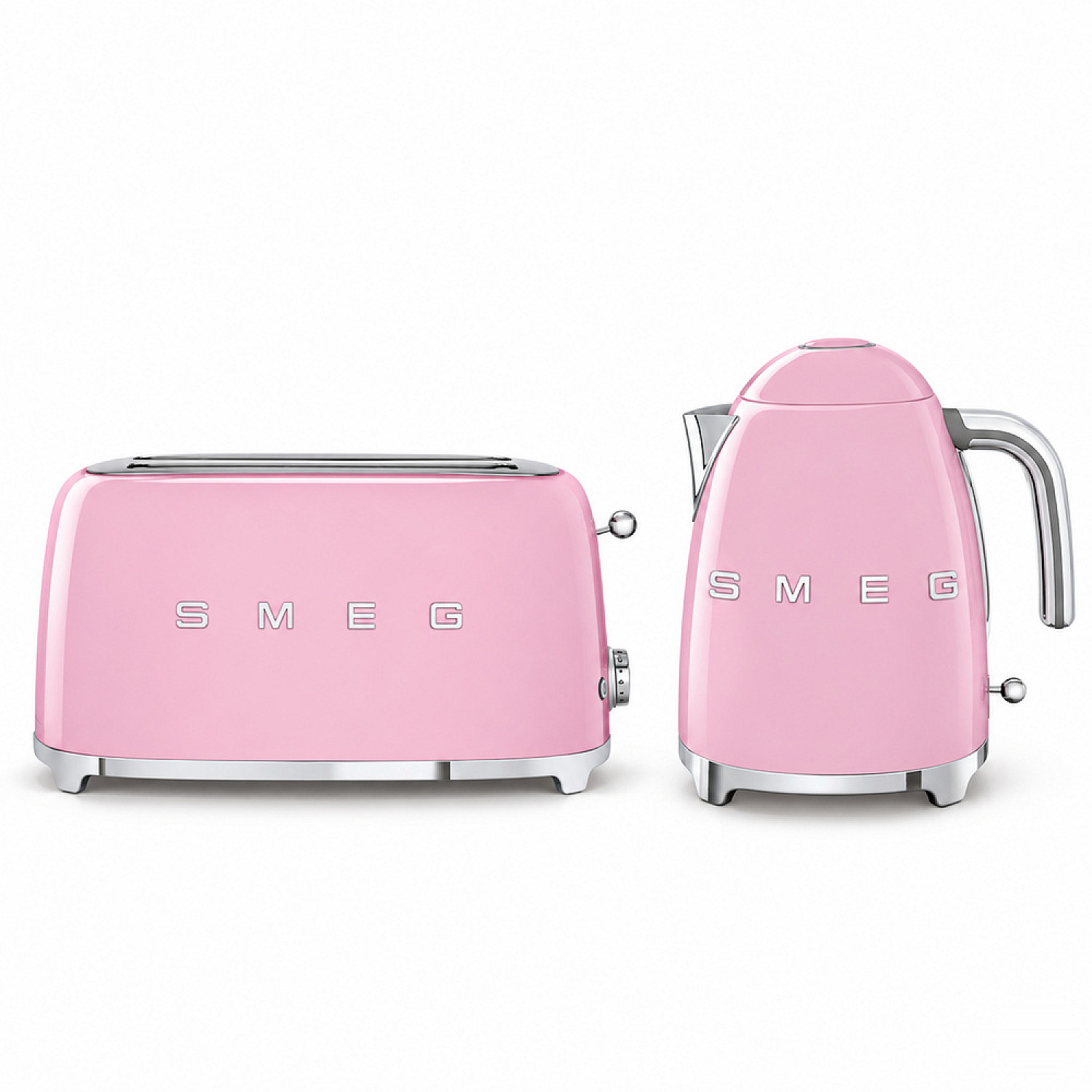 Smeg paket morning collection - rosa med 50's style