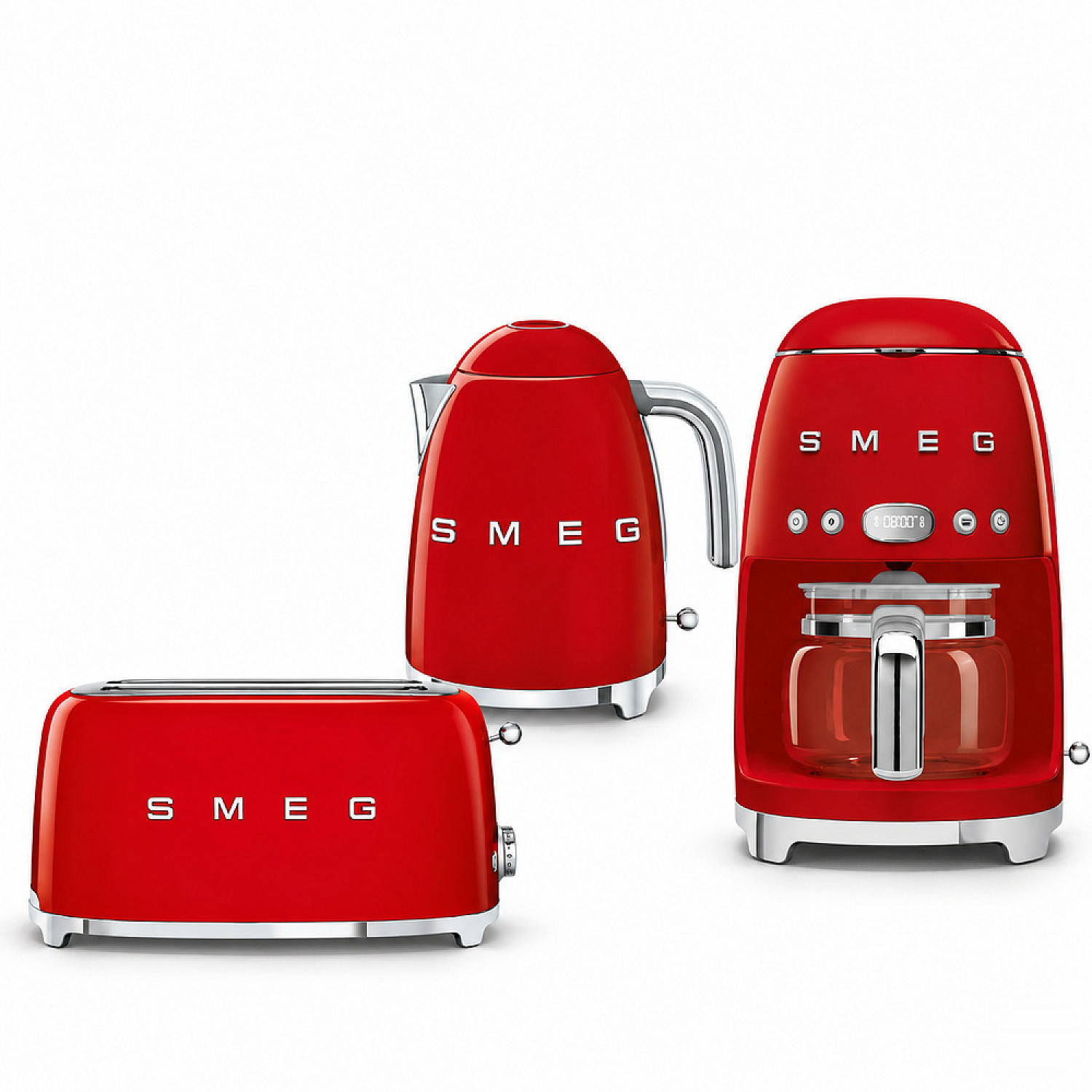 Smeg paket breakfast trio - r&ouml;d med 50's style