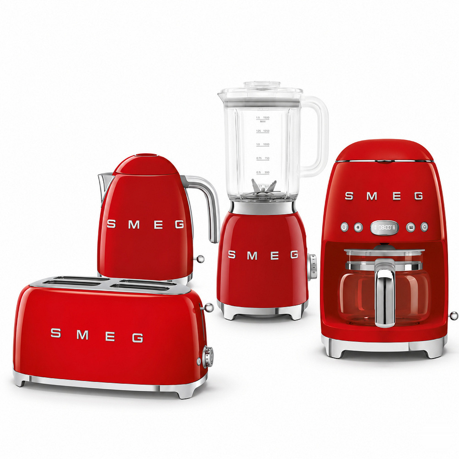 Smeg paket morning deluxe - r&ouml;d med 50's style