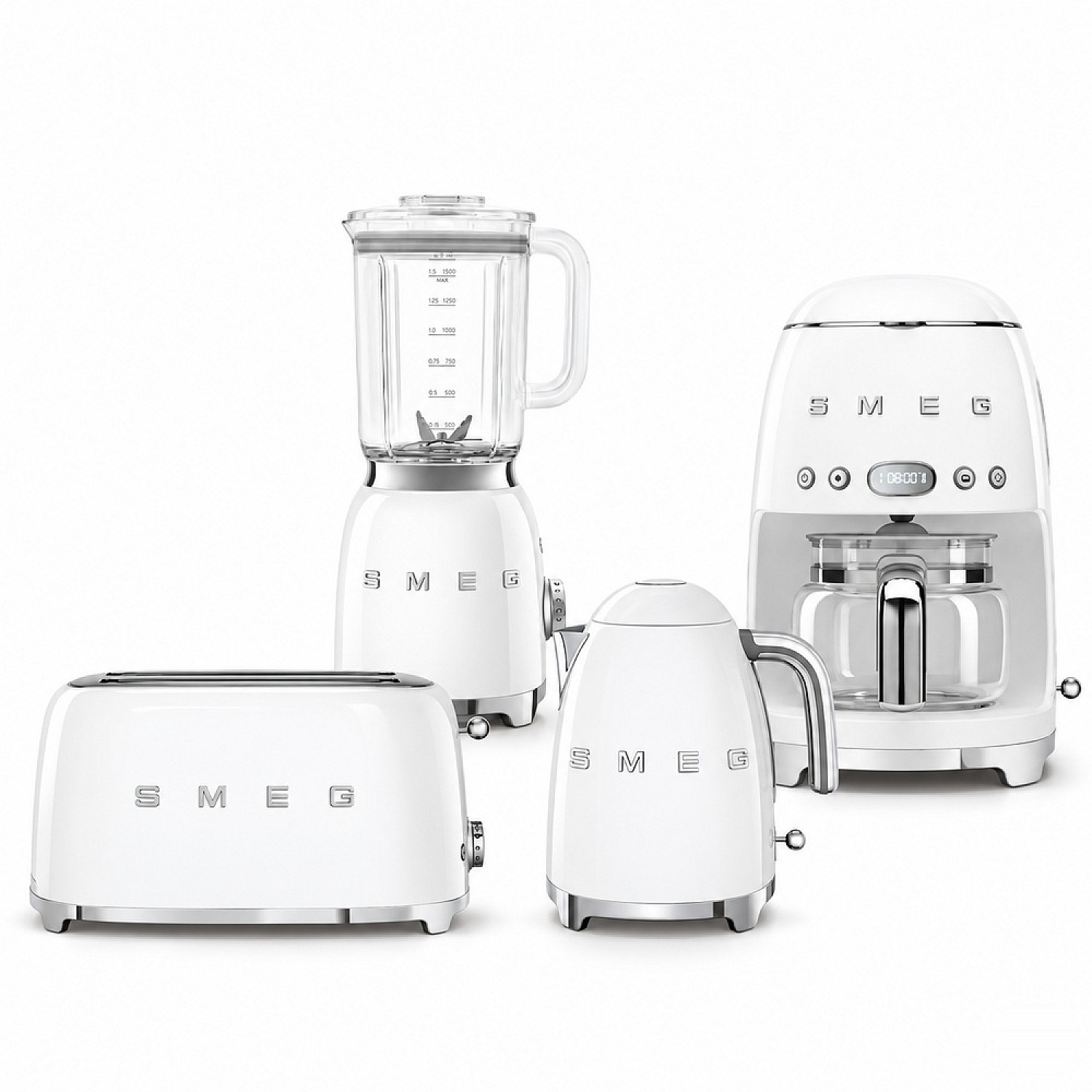 Smeg paket morning deluxe - vit med 50's style
