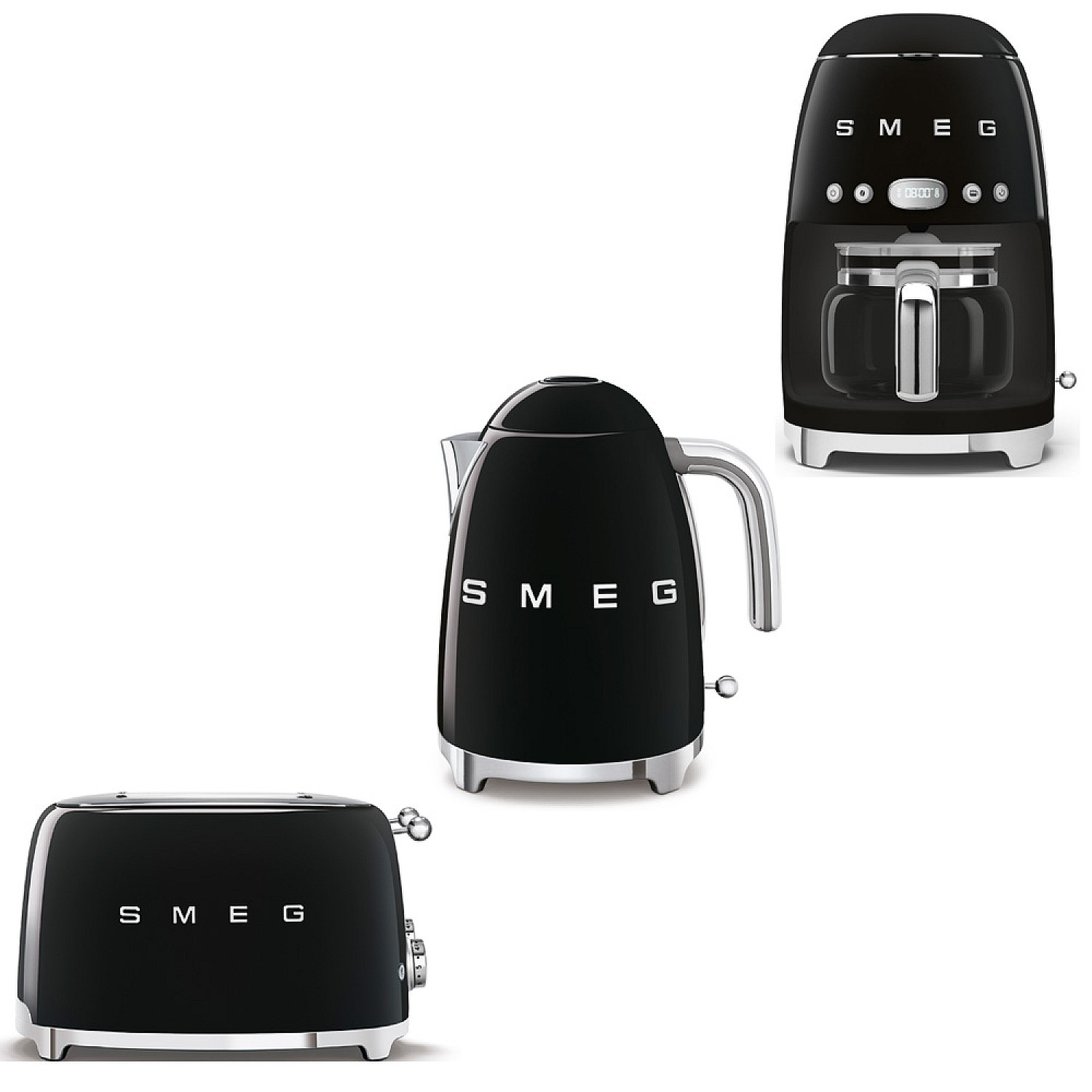 Smeg paket daily boost - svart h&ouml;gblank med 50's style