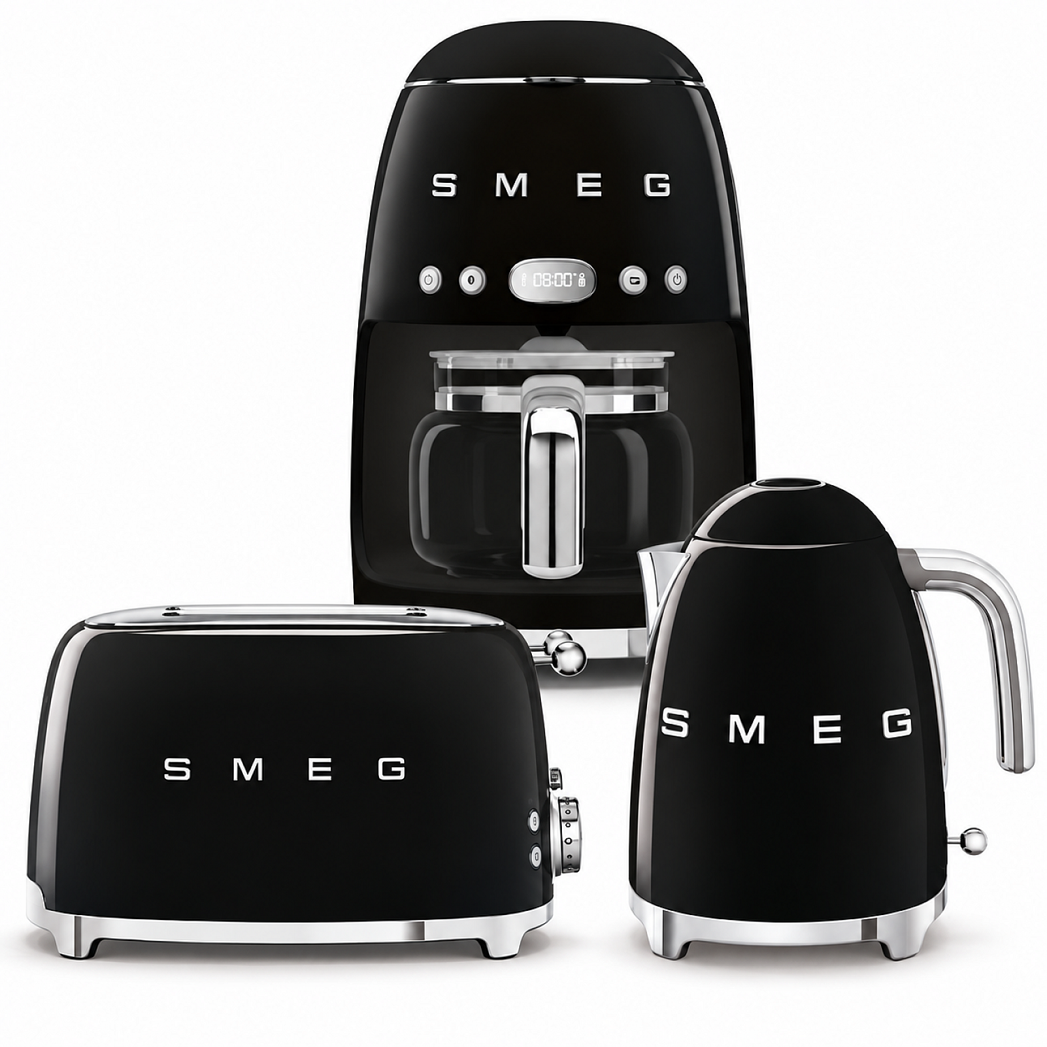 Smeg paket daily boost - svart h&ouml;gblank med 50's style