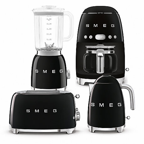 Smeg - Morgonmixen -Svart högblank med 50's Style