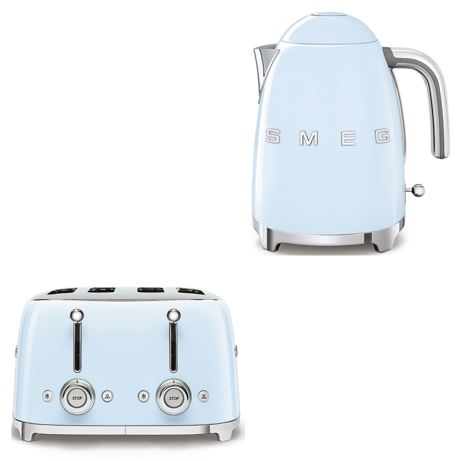 Smeg paket frukostduon - pastellbl&aring; med 50's style