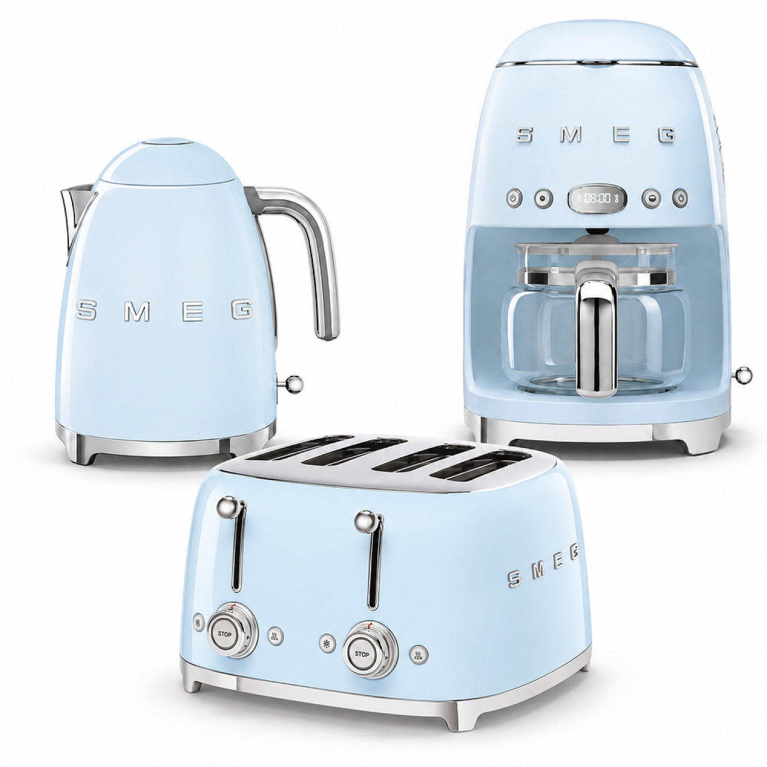 Smeg paket daily boost - pastellbl&aring; med 50's style