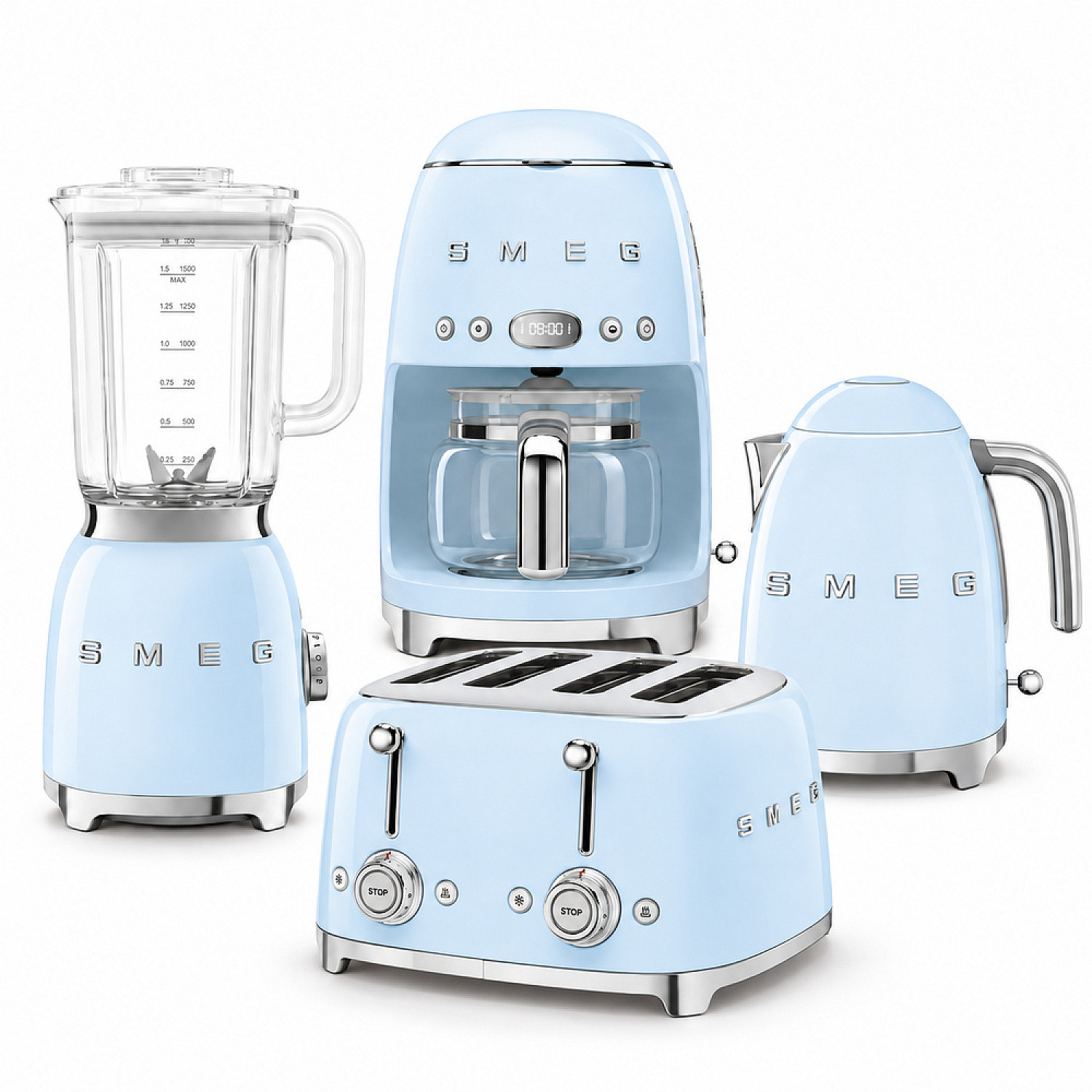 Smeg paket morgonmixen -pastellbl&aring; med 50's style