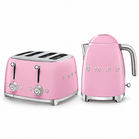 Smeg - Frukostduon - Rosa med 50's Style