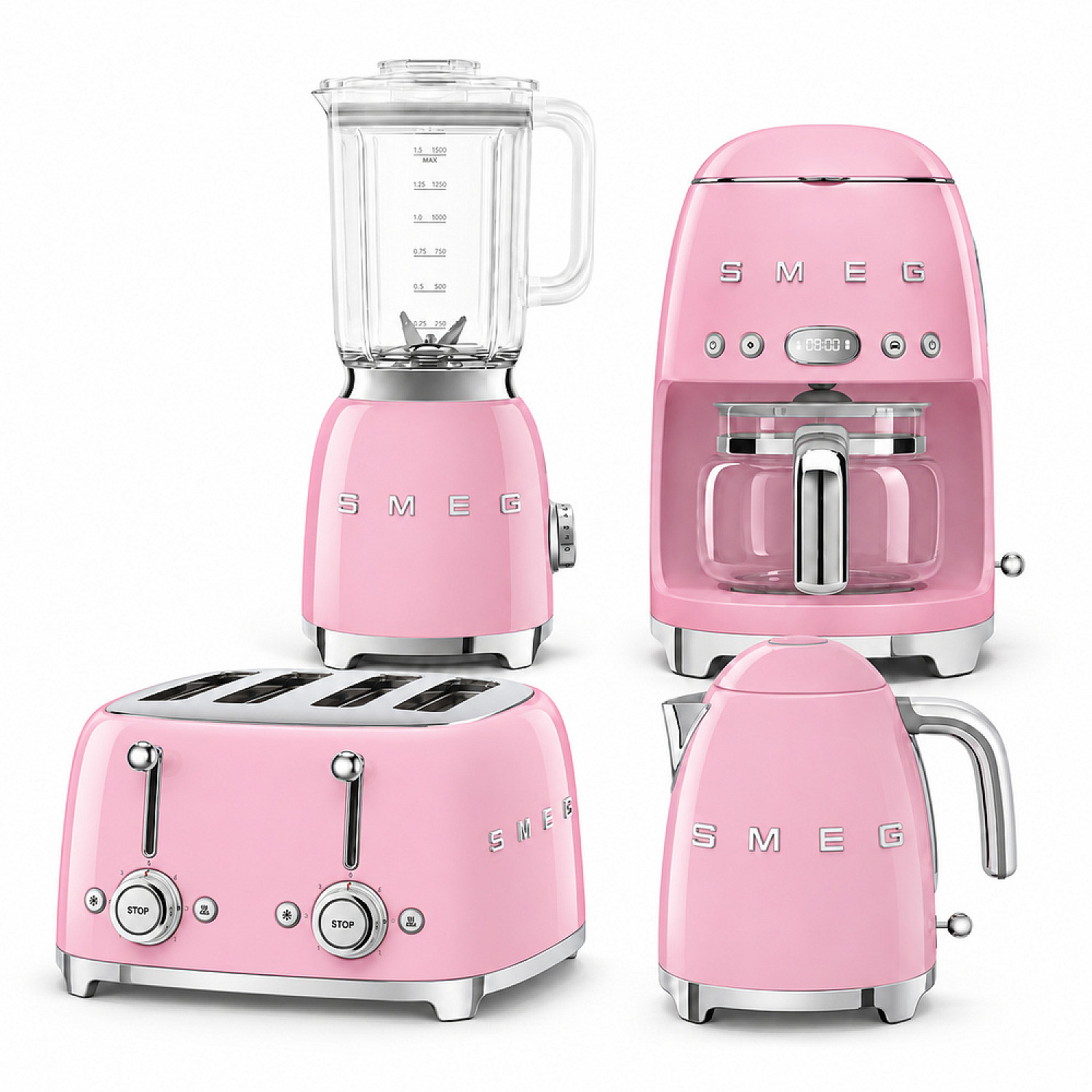 Smeg paket morgonmixen -rosa med 50's style