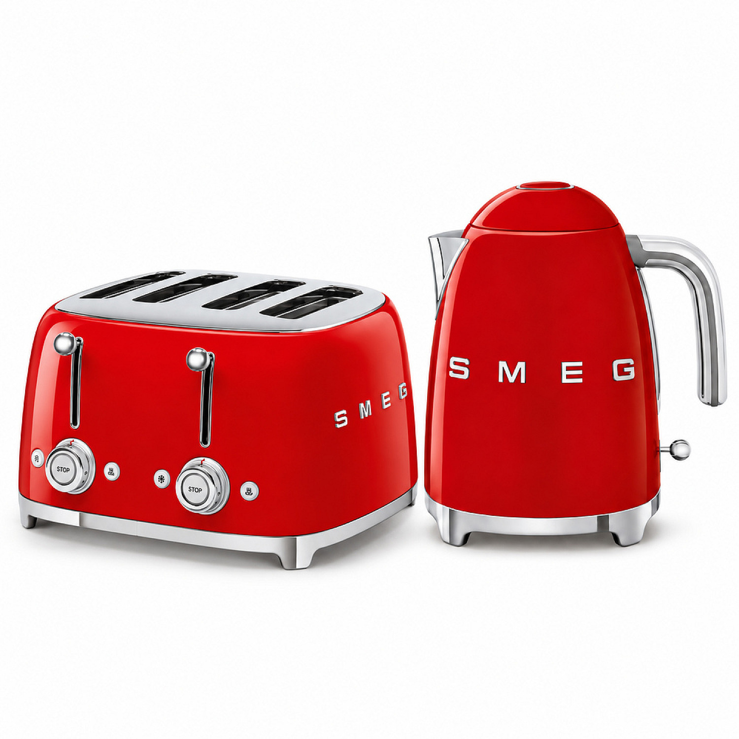Smeg paket frukostduon - r&ouml;d med 50's style