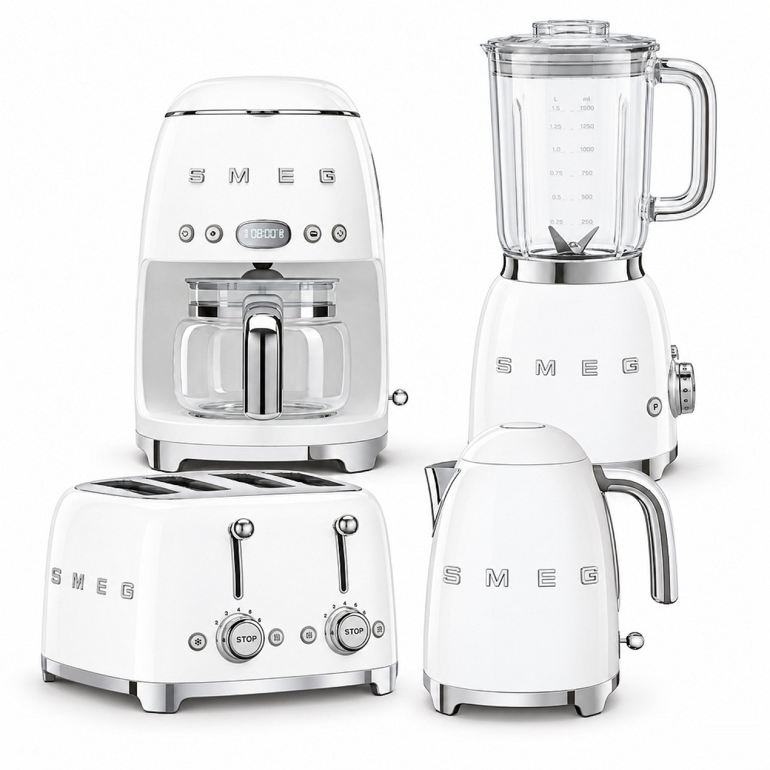 Smeg paket morgonmixen -vit med 50's style