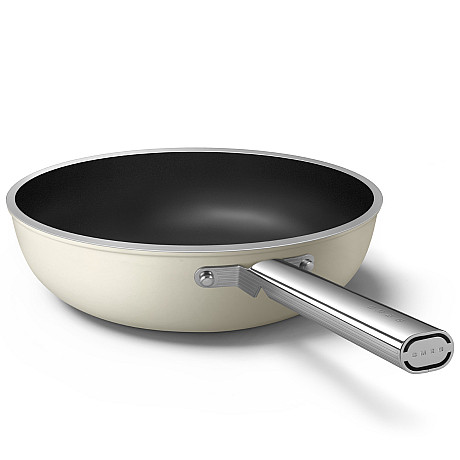 Smeg - Keramisk Wokpanna 30 cm Non-Stick, Creme
