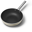 Smeg - Keramisk Wokpanna 30 cm Non-Stick, Creme