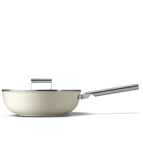 Smeg - Keramisk Wokpanna 30 cm Non-Stick, Creme