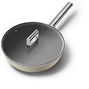 Smeg - Keramisk Wokpanna 30 cm Non-Stick, Creme