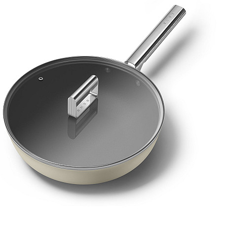 Smeg - Keramisk Wokpanna 30 cm Non-Stick, Creme