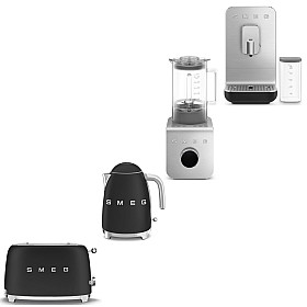  Smeg - Morning Luxury Pack - Mattsvart med 50's Style