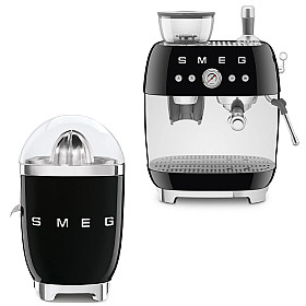 Smeg - Espresso & Citrus - Svart med 50's Style