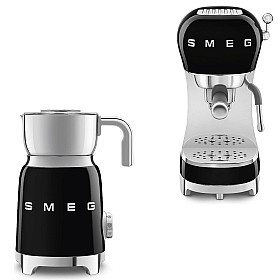 Smeg - Espresso & Mjölk - Svart med 50's Style