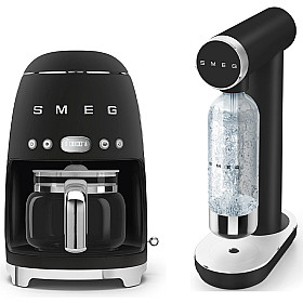 SMEG - Kaffebryggare och kolsyremaskin, mattsvart