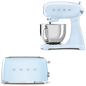Paket Smeg - SMF05PBEU-TSF02PBEU - Pastellblå