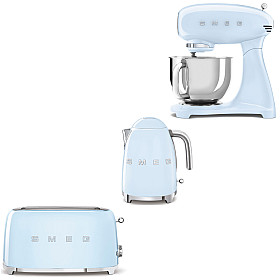 Paket Smeg - SMF05PBEU-KLF03PBEU-TSF02PBEU - Pastellblå