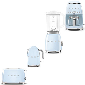  Smeg - Frukostpaket 4 delar - Pastellblå med 50's Style